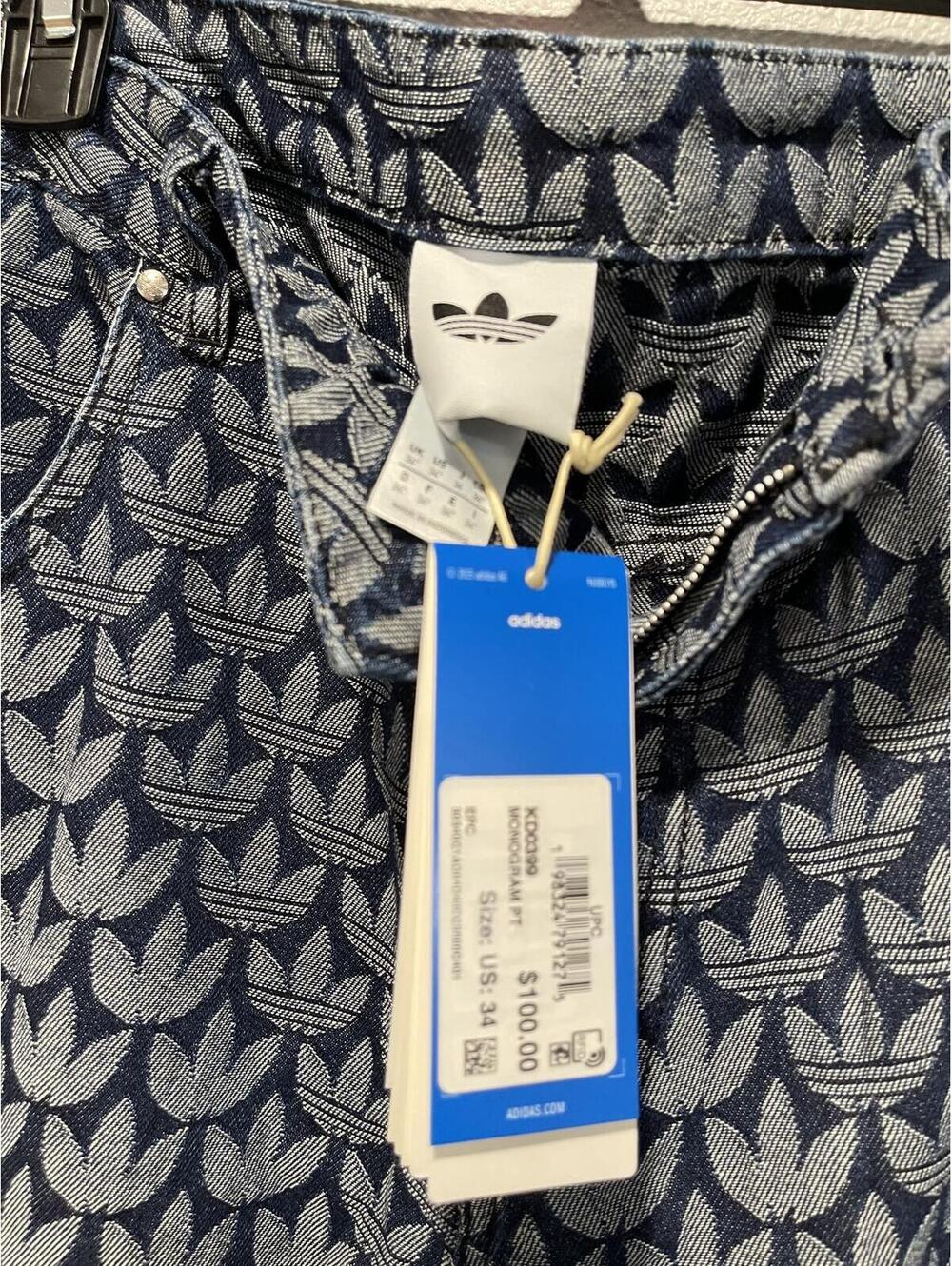 Adidas Denim Loose Monogram Pants - Picture 3 of 5